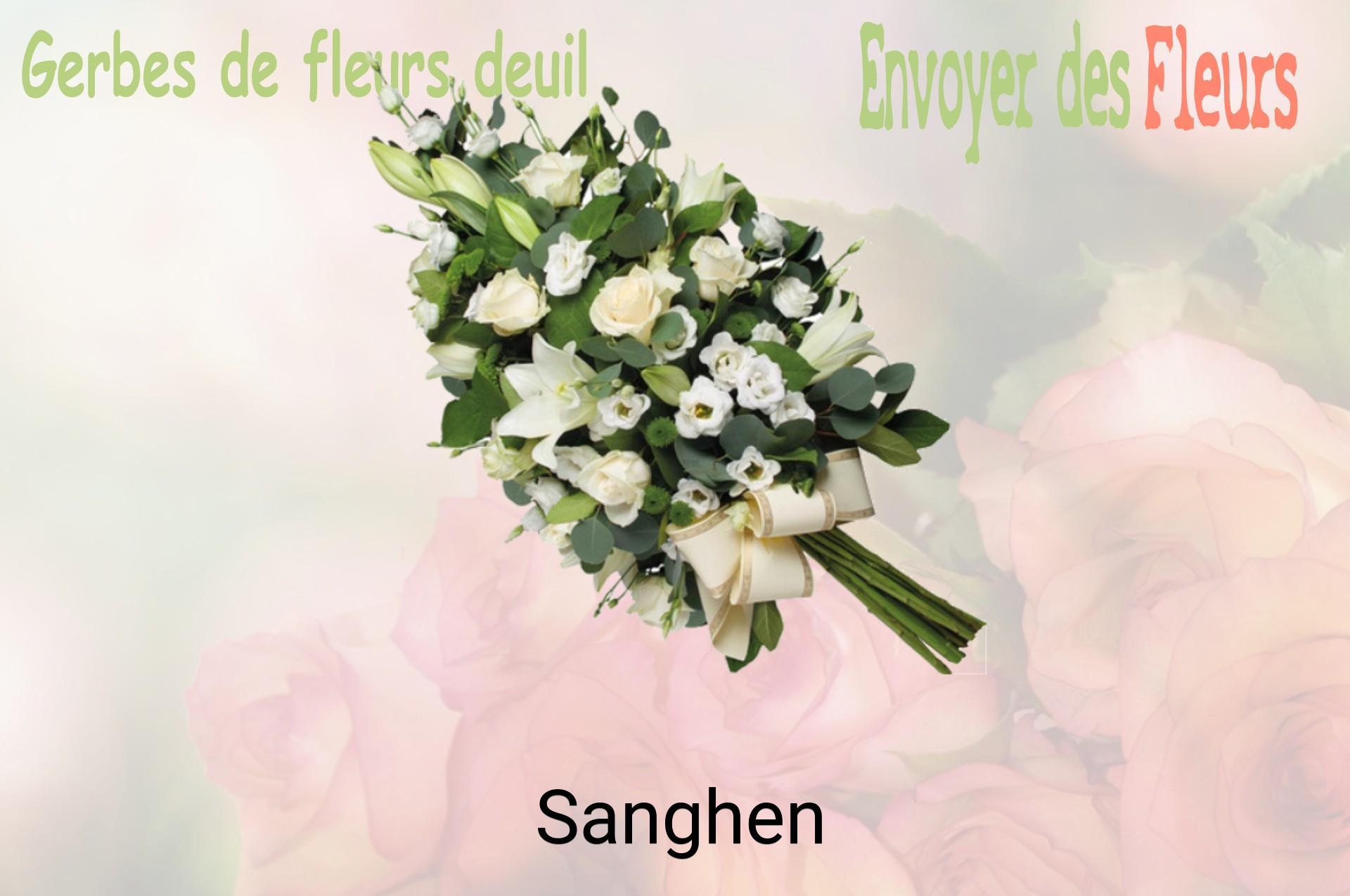 Gerbe de fleurs de deuil livrée à Sanghen